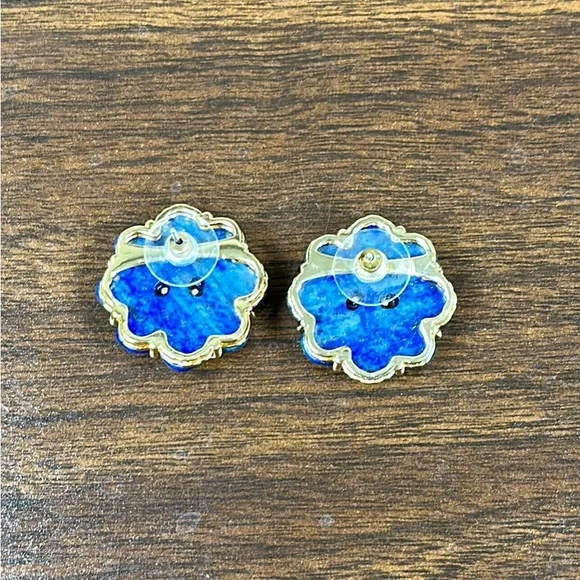 Nicola Bathie Jewelry Lapis Flower Studs - Picture 6 of 8